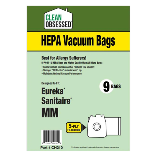 Clean Obsessed Eureka Sanitaire Type MM HEPA Vacuum Bags - 9 Pack