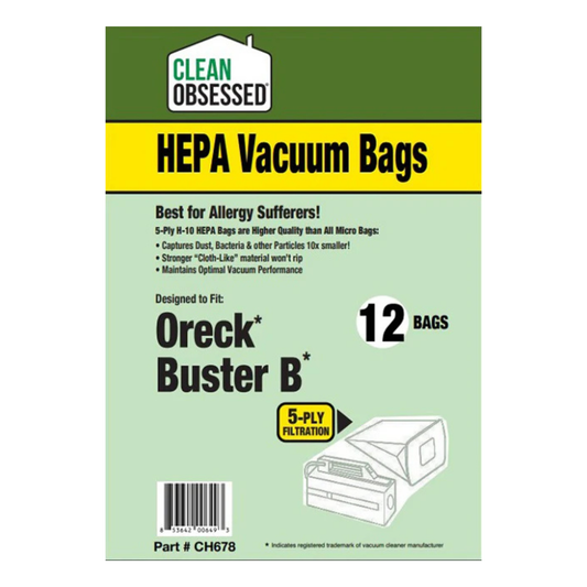Clean Obsessed Oreck Type B HEPA Vacuum Bags - 12 Pack
