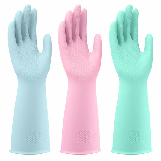 FCTTD Rubber Cleaning Gloves 6 Pairs Small Multicolor Kitchen Dishwashing